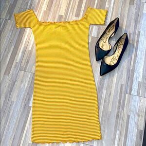 Lettuce hem mini dress mustard colored summer dress